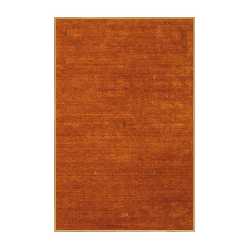 Tapis contemporains jaunes lavables à la machine 575, Rectangle 7 pi x 10 pi
