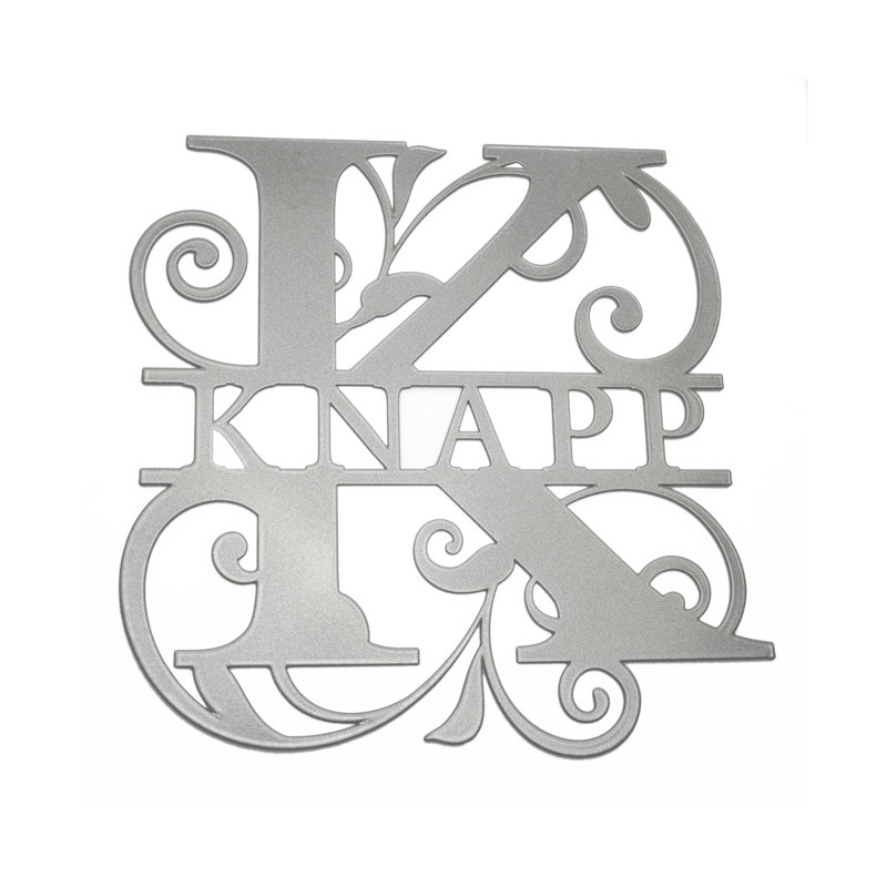 Décoration murale argène, Gris clair, H 12 po x l 12 po x P 0,06 po, Lettre K