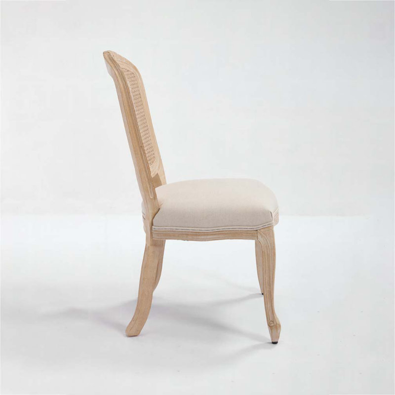 Chaises rembourrées avec dossier en T en rotin naturel