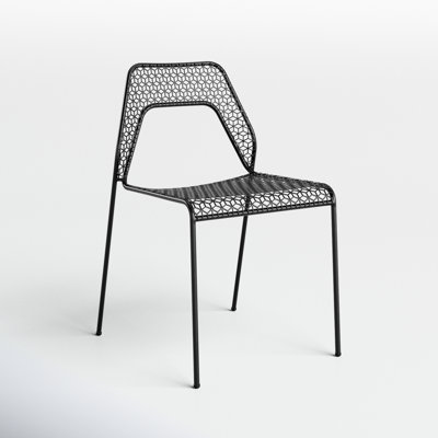 Hot Mesh Powder Coated Steel Outdoor Stacking Dining Side Chair