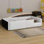 Lit plateforme tapissier avec garde-corps et station de charge