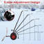 29 in Wheeled Snow Shovel, Adjustable Angle Snow Plough with Height-Adjustable Padded Handle, Push Snow Remover for Driveways, Paths and Patios-132658593-132658597
