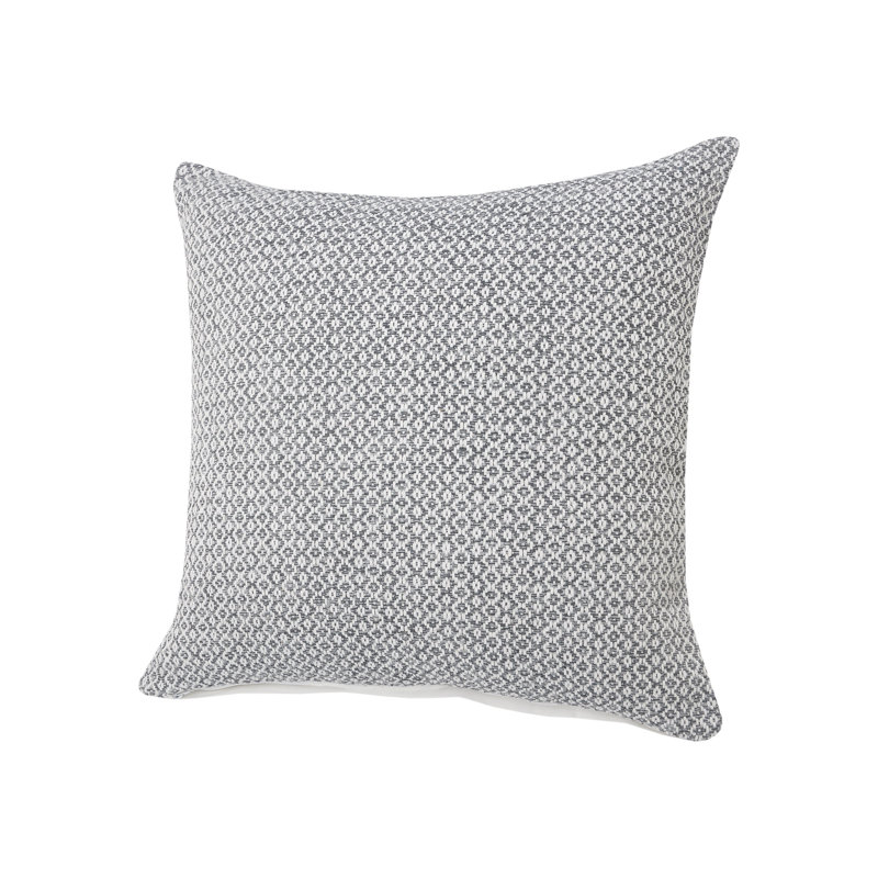 Coussin en coton, Gris, Polyester / Bourre en polyester