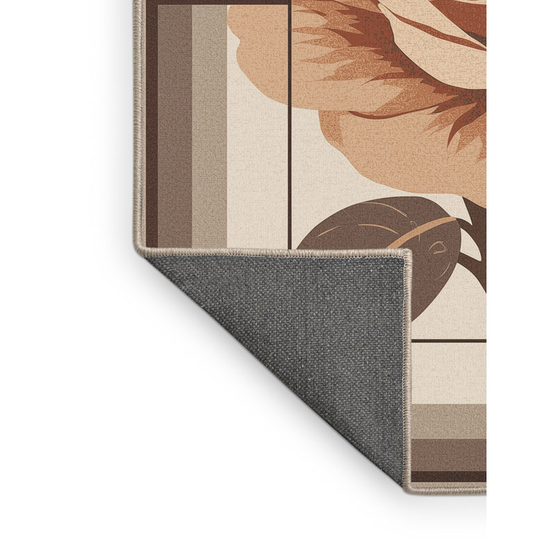 Soft Plush Farner Valentines Modern & Contemporary Abstract Area Rug in Beige – Beige Binding, 2x5