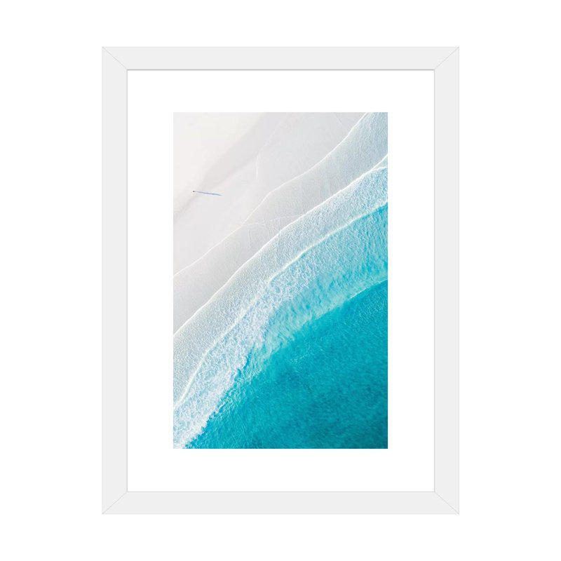 "Océan divisé I" par Jaxon Roberts-reproduction de photo, Blanc, H 24 po x l 16 po x P 1 po, Papier encadré blanc