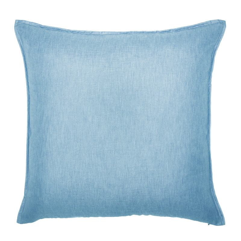 Feather Throw Pillow, Sky Blue