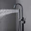 Single Handle Freestanding Tub Filler Floor Mount Bathtub Faucet With Handheld Shower (Brushed Nickel)