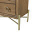 2 Drawer Nightstand With USB In Latte Finish With Metal Base