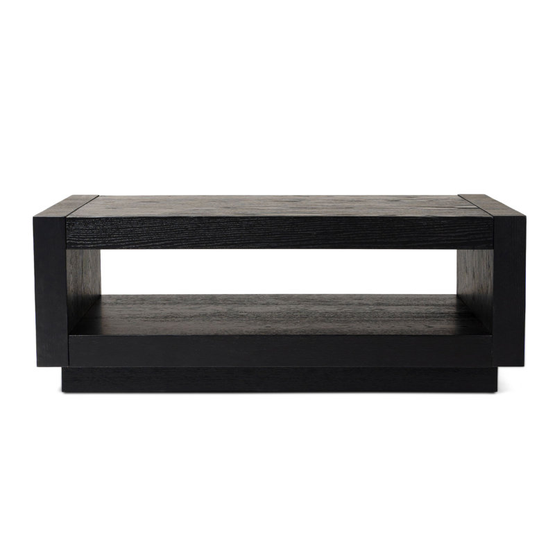 Artemis Black Rectangular Wooden Coffee Table with Storage