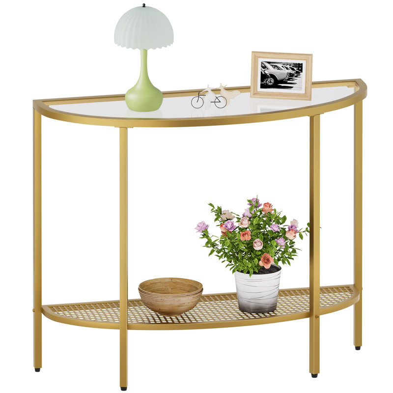 Kimblery 36.2'' Glass Top Console Table