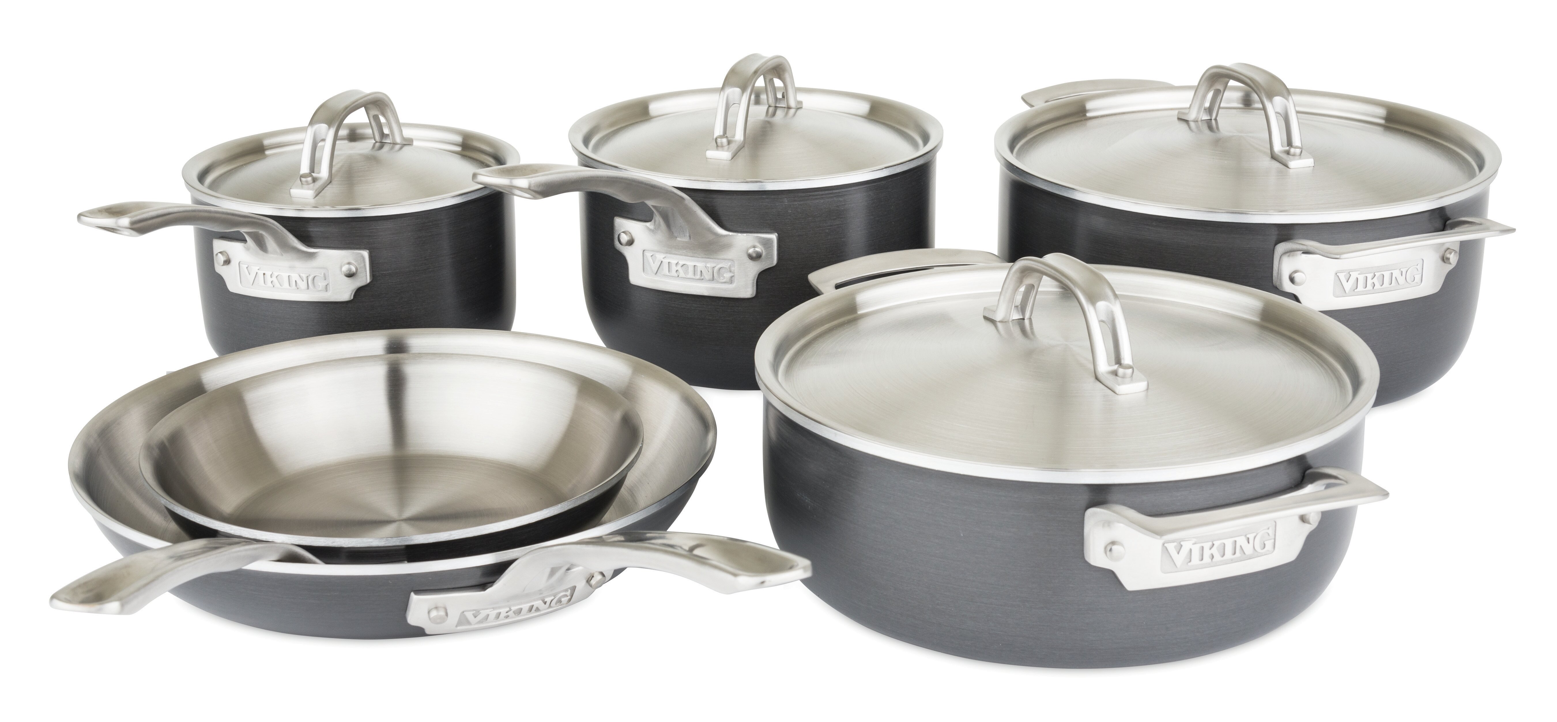 5-Ply Hard Stainless Steel Cookware Set - 10 Piece, Viking