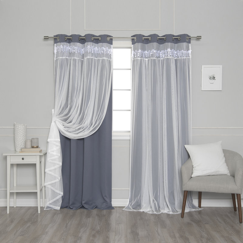 Panneaux de rideaux obscurcissants et isolants avec œillets Loar, Lilas, L 52 po x L 63 po