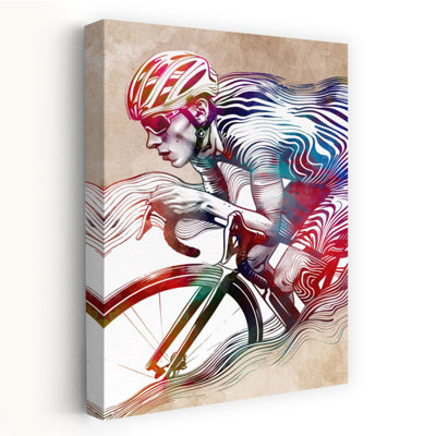 «Dynamic Cyclist Motion», impression d'art énergétique abstrait coloré