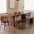 Brown Rectangular Solid Wood Sled Dining Table-1854631715