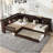 L-Shaped Platform Bed Twin Size With Trundle, Solid Wood Platform Bed With Storage Drawers And Shelves, No Spring Box Needed,Espresso-115815832