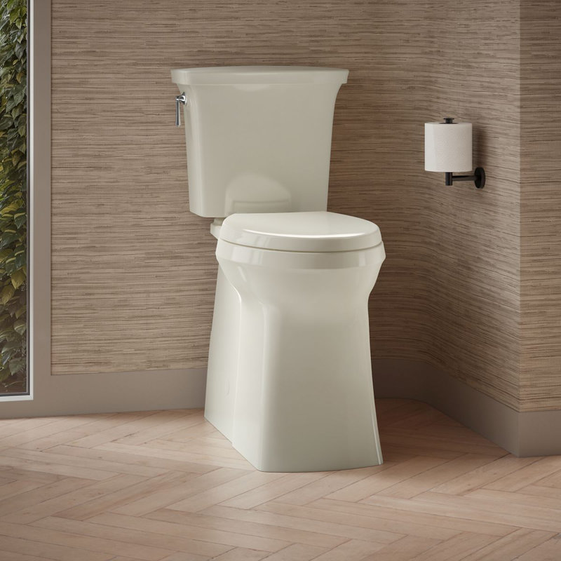 Corbelle Tall Elongated Toilet Bowl With Skirted Trapway, Biscuit