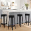Upholstered Counter Stool with Metal Frame