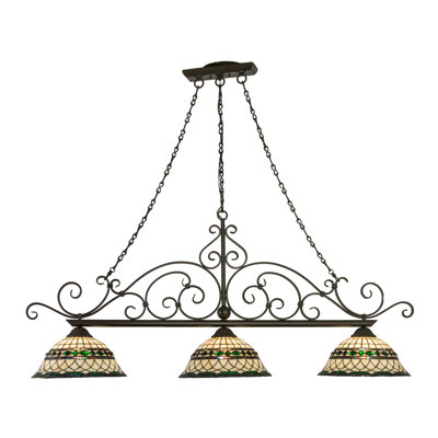 Meyda Tiffany & Stained Glass 3 - Light Copper Vein Kitchen Island Pendant