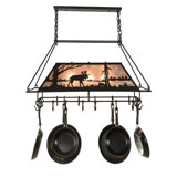 Moose at Lake Handcrafted Hanging Pot Rack