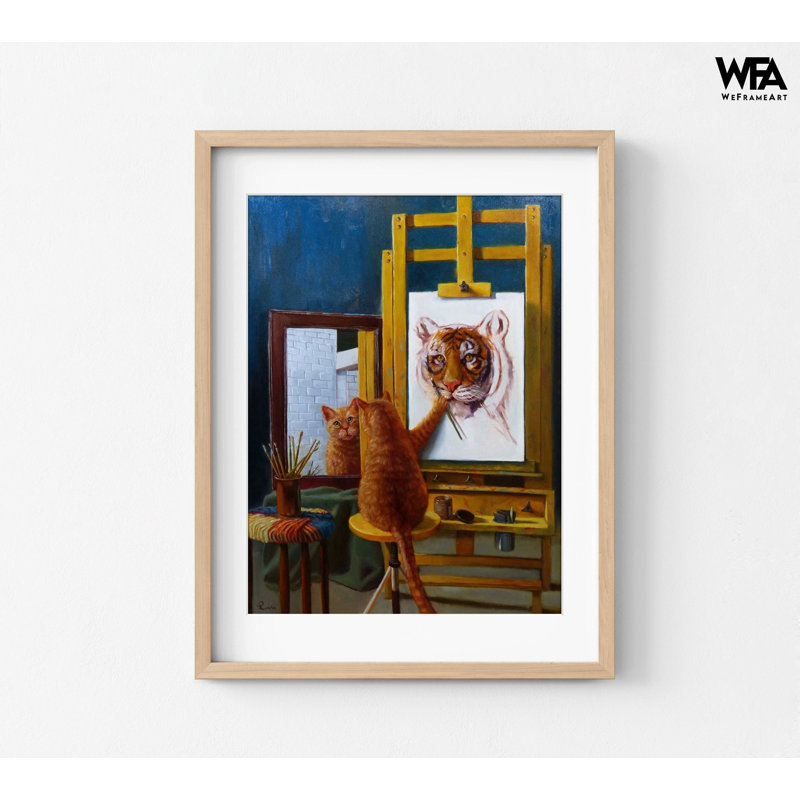 Norman Catwell By Lucia Heffernan, Orange Tabby Cat Lion Heart Decor Idea, Positive Kitty Car Portrait Vet Office Decor Idea