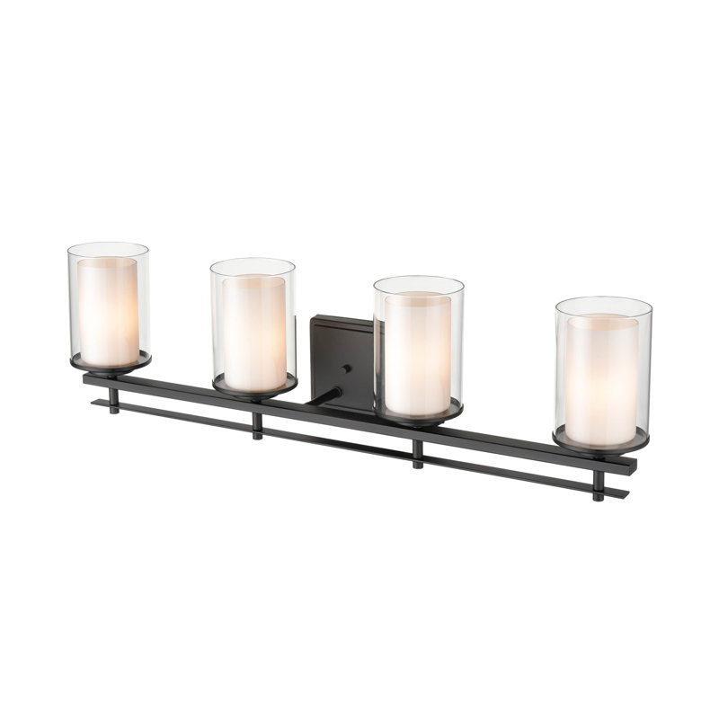 Éclairage pour salle de bain 4 lumières Catalin, Noir mat