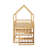 Full Size Residential Loft Bed With Built-In LED Shelf Illumination & Open Storage, Wooden Playhouse Loft Bed Complete With Roof And Window-291314306