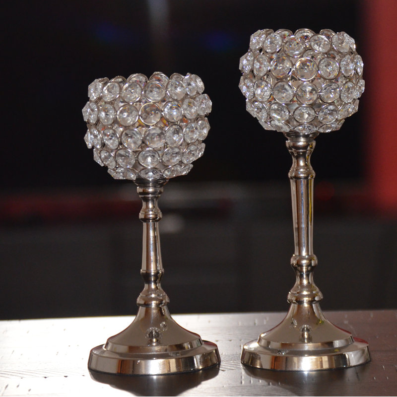 10'' H Metal Tabletop Tealight Holder with Candle Included