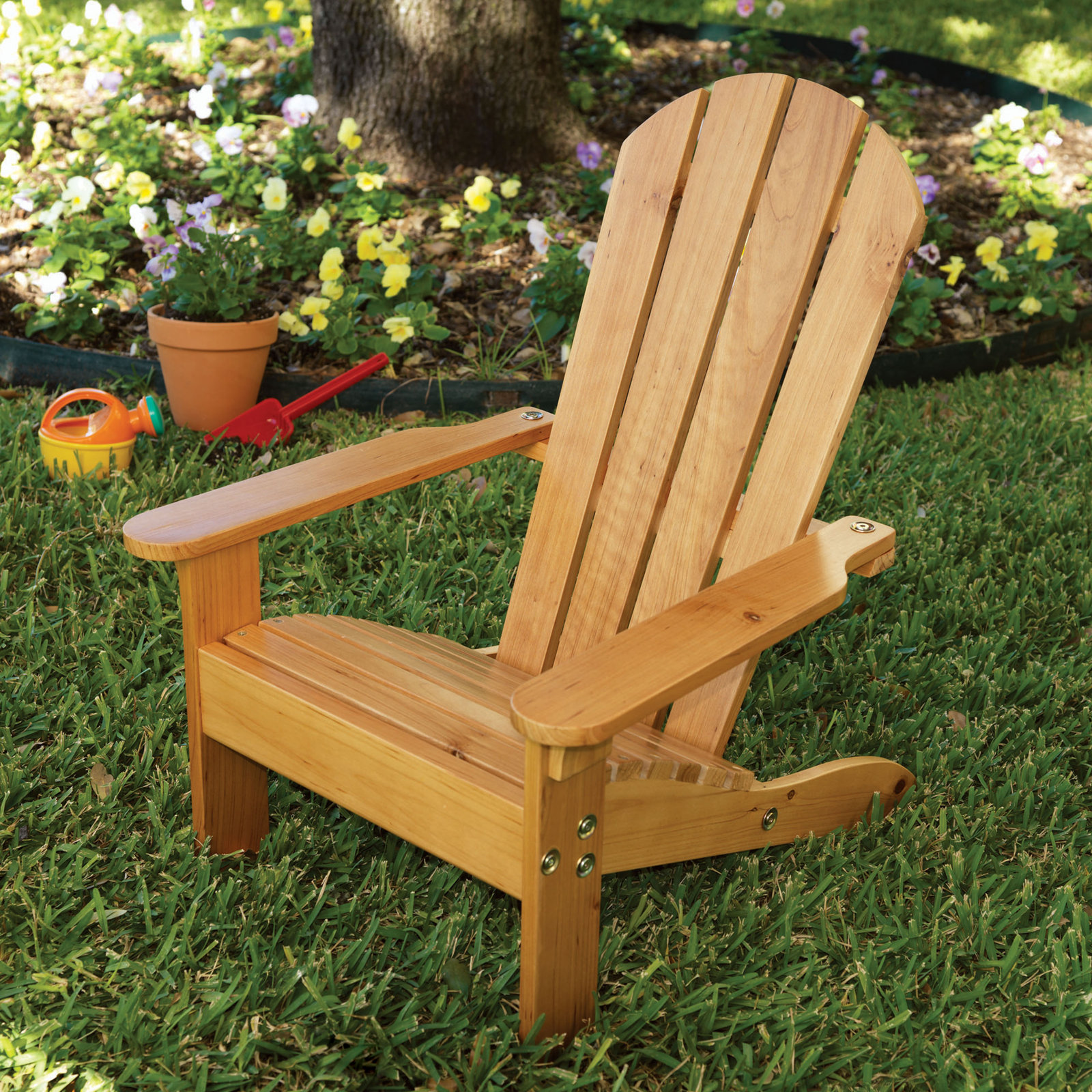 Kids Outdoor Adirondack Chair, Honey