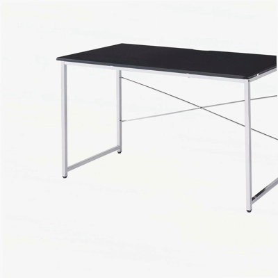Black and Chrome Writing Desk with Sled Base