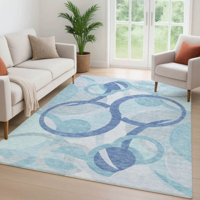 Tapis géométrique de qualité supérieure lavable à la machine Mayfield