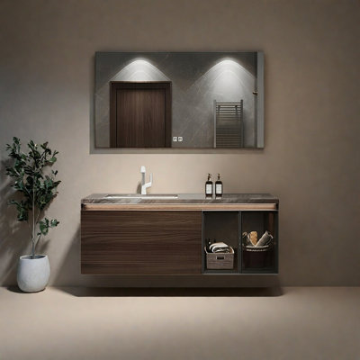 Light luxury style rock plate bathroom cabinet