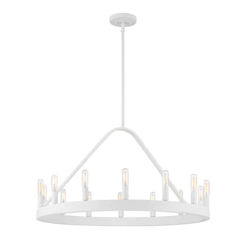 Lustre 14 lumières Liesl, Blanc mat