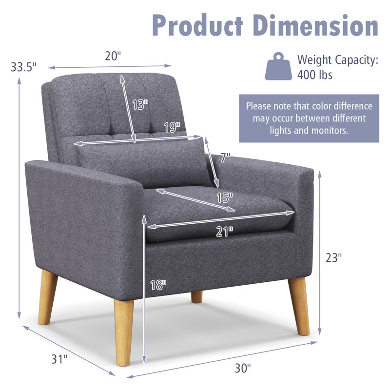 Fauteuil Kendahl, Lin gris