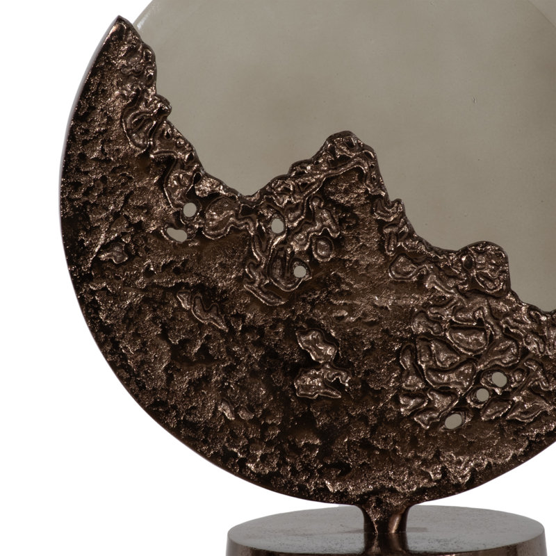 Decorative Glass and Metal Jar with Sculptural Artistic Lid Accent in Glam Style Featuring Elegant Silhouette and Textured Round Topper for Modern Luxe Appeal and Eye-Catching Visual Interest
