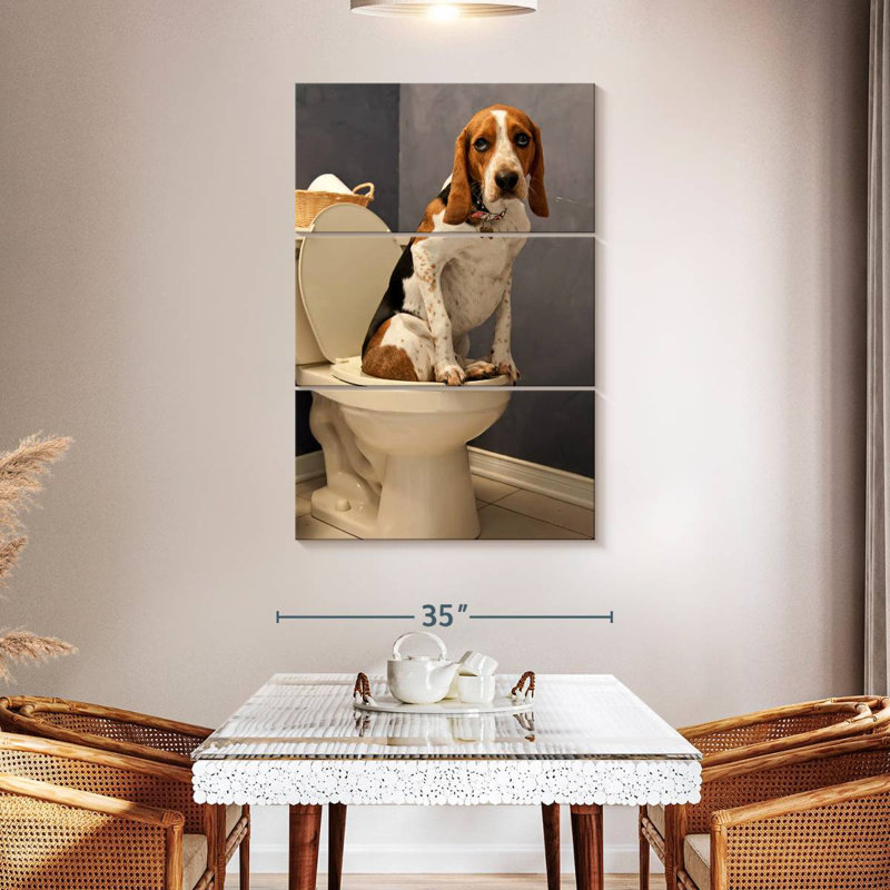 Ketti Hound Toilet Time, 57" H x 36" W