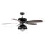 Ventilateur de plafond à dôme en fer industriel à 1 lumière de 52 po avec télécommande Ashton, noir