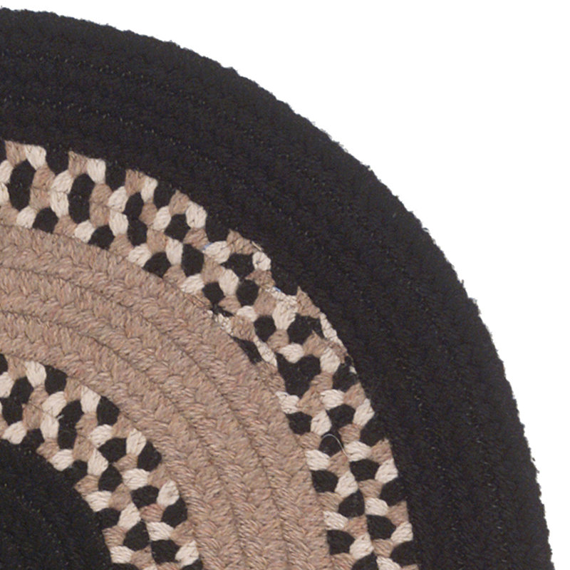 Tapis réversible en mélange de laine Schœnock - Noir, Ovale 15 pi x 20 pi