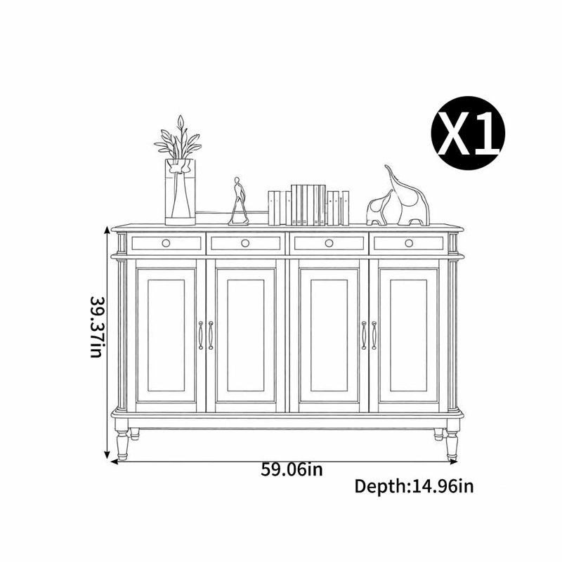 Crider, Blue, 39.37" H x 59.06" W x 14.96" D
