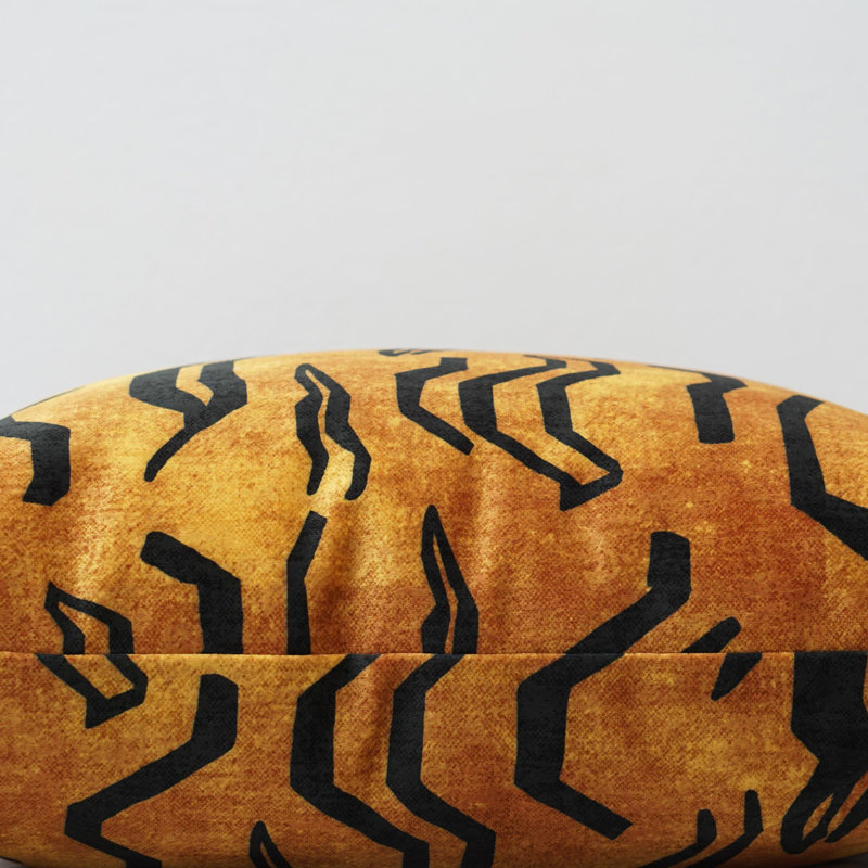 Strata Tibetan Stripes Velvet Pillow Cover, 24" H x 24" W