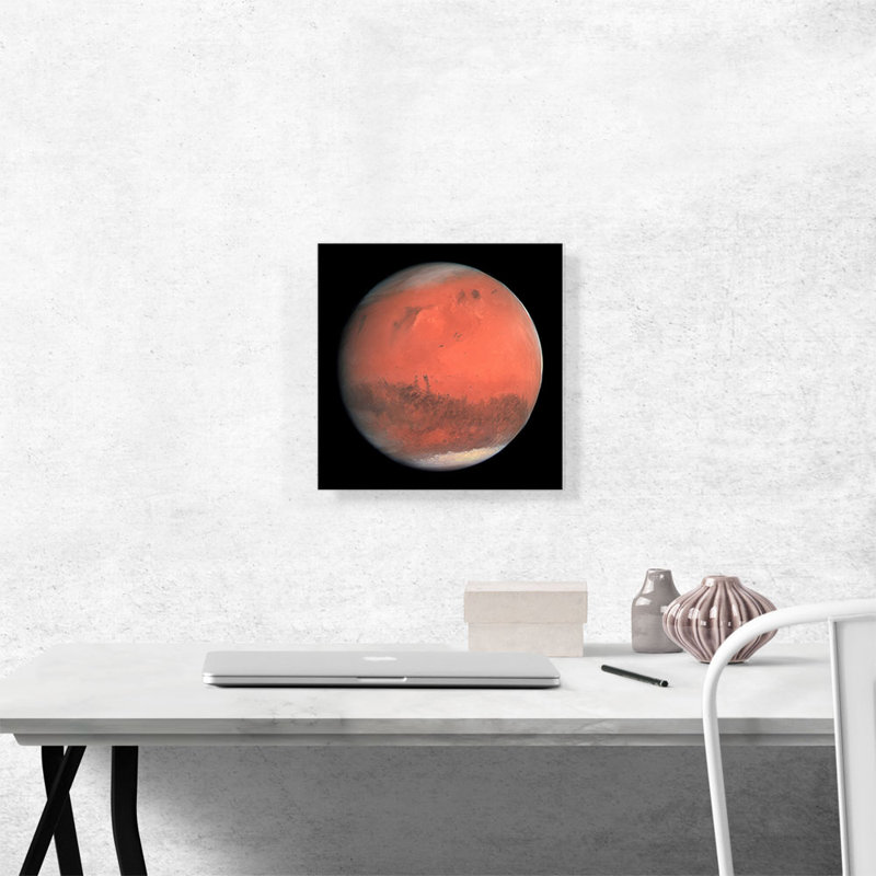 Planète Mars, quatrième planète du soleil - reproduction de photo sur toile tendue, H 12 po x l 12 po x P 1,5 po