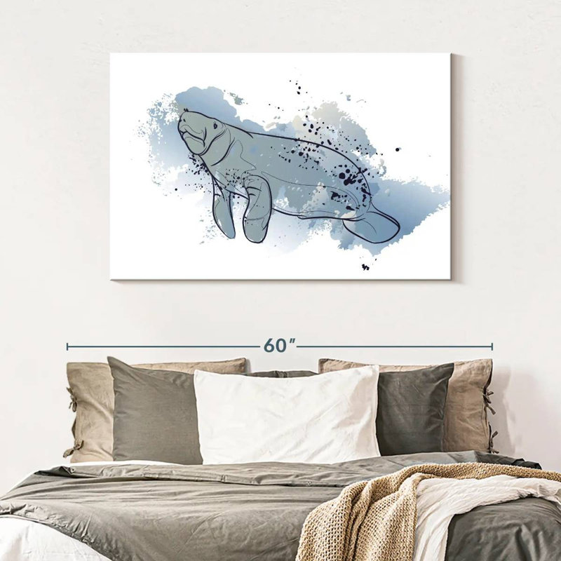 Color Splash Manatee, 32" H x 48" W