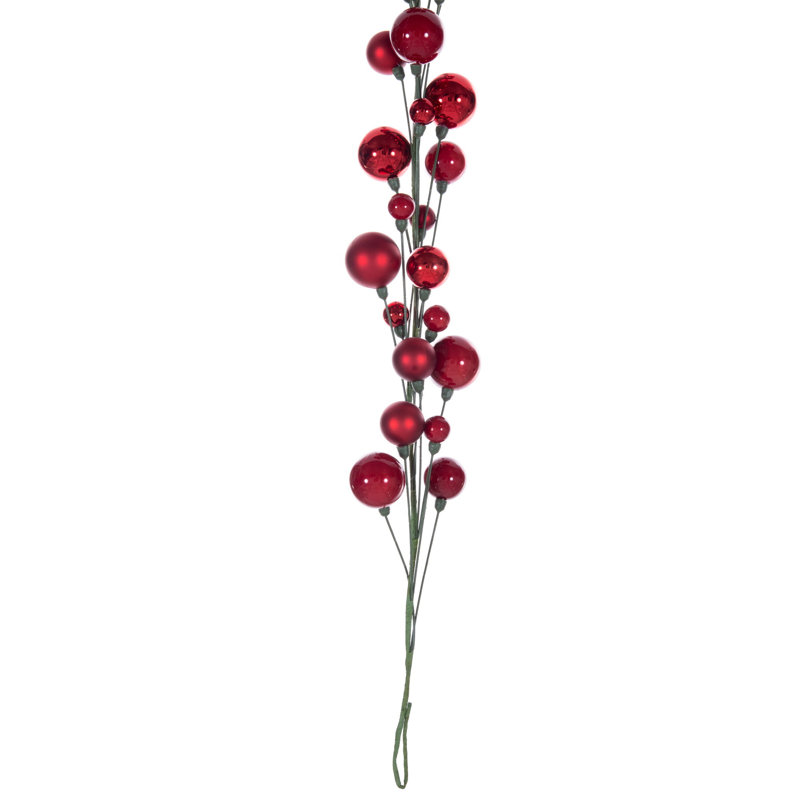 Vickerman 6' Red Ball Branch Garland., Red