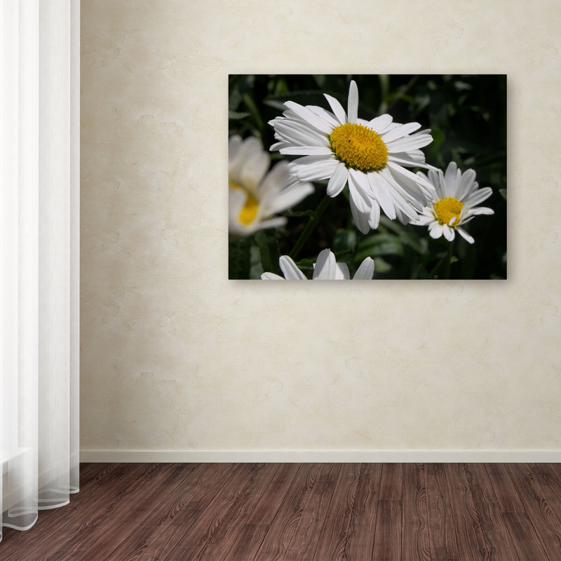 Dominating Beauty White and Yellow Floral Canvas Art