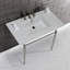 Lavabo de salle de bain console rectangulaire en céramique avec trop-plein Edwardian-61166586-62257203