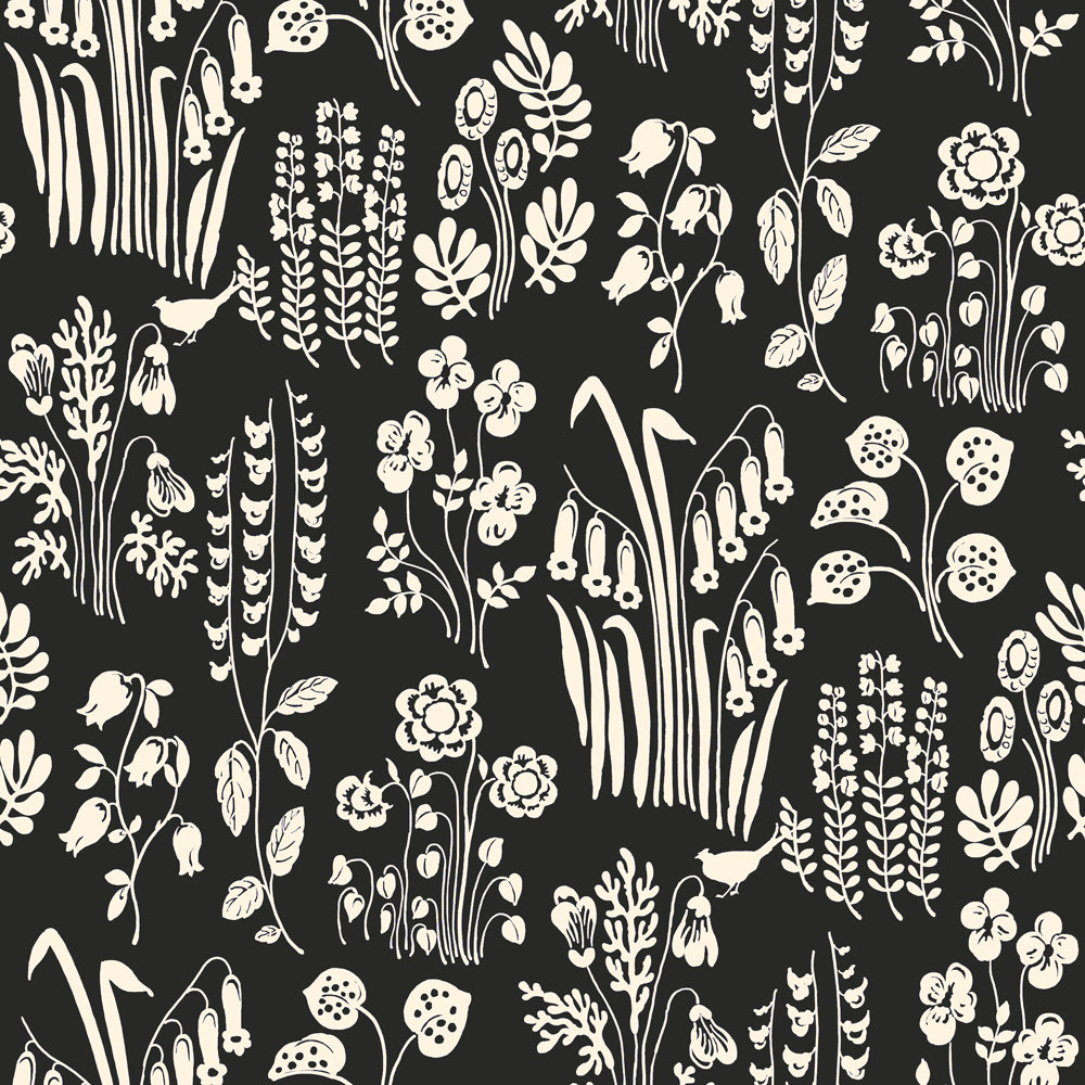 Tallulah Self-Adhesive Wallpaper Roll, Black