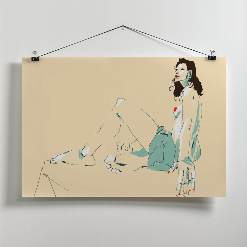 Girl Sitting, 50.8 cm H x 76.2 cm W, Yellow