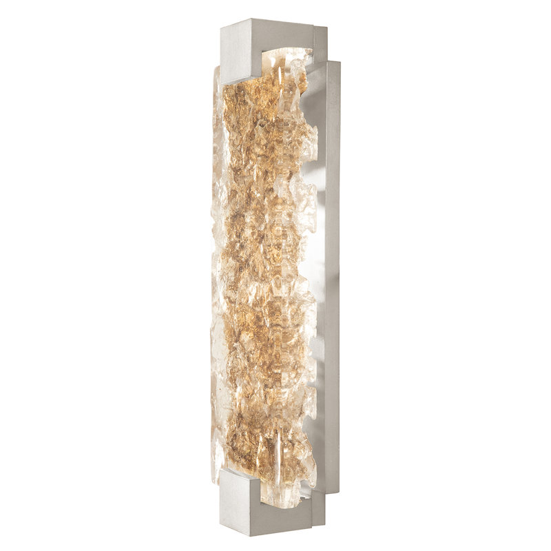 Terra 2 - Light LED Flush Mounted Sconce, 27.75" H x 6.25" W x 3.5" D, Silver, Rake Clear