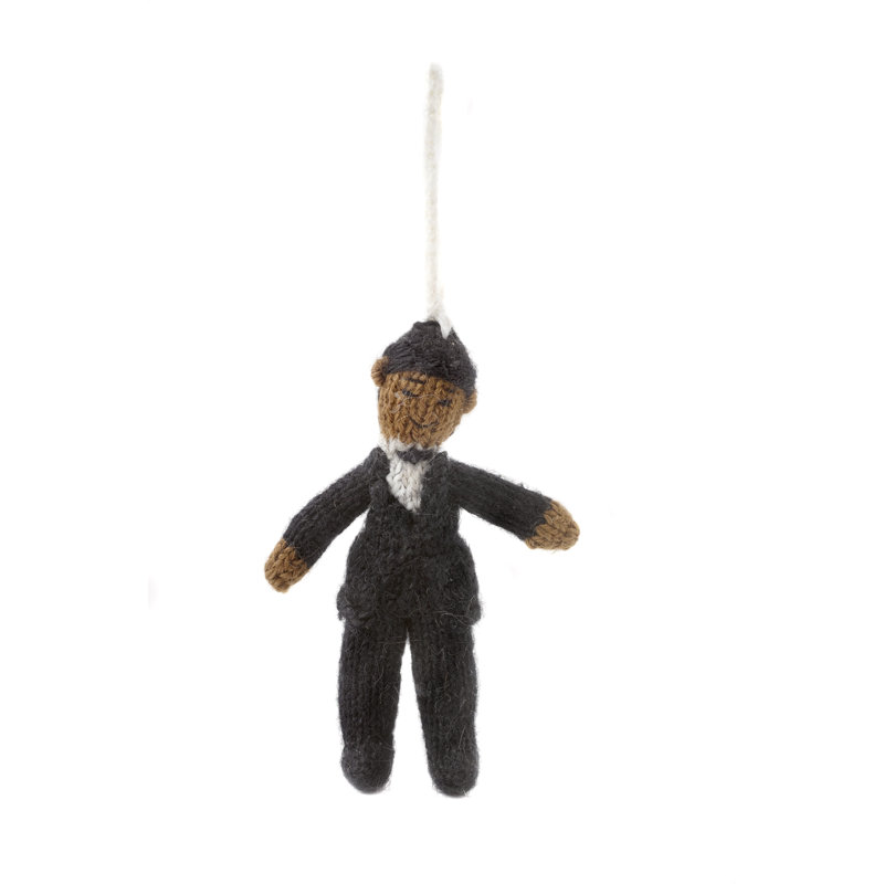 Hand-Knit Groom Hanging Figurine Ornament
