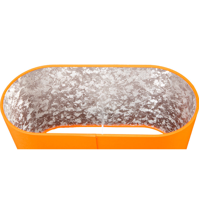 58.42cm H Cotton Oval Lamp Shade ( Screw On ), Tangerine/Silver, 23cm H x 38cm W x 18cm D