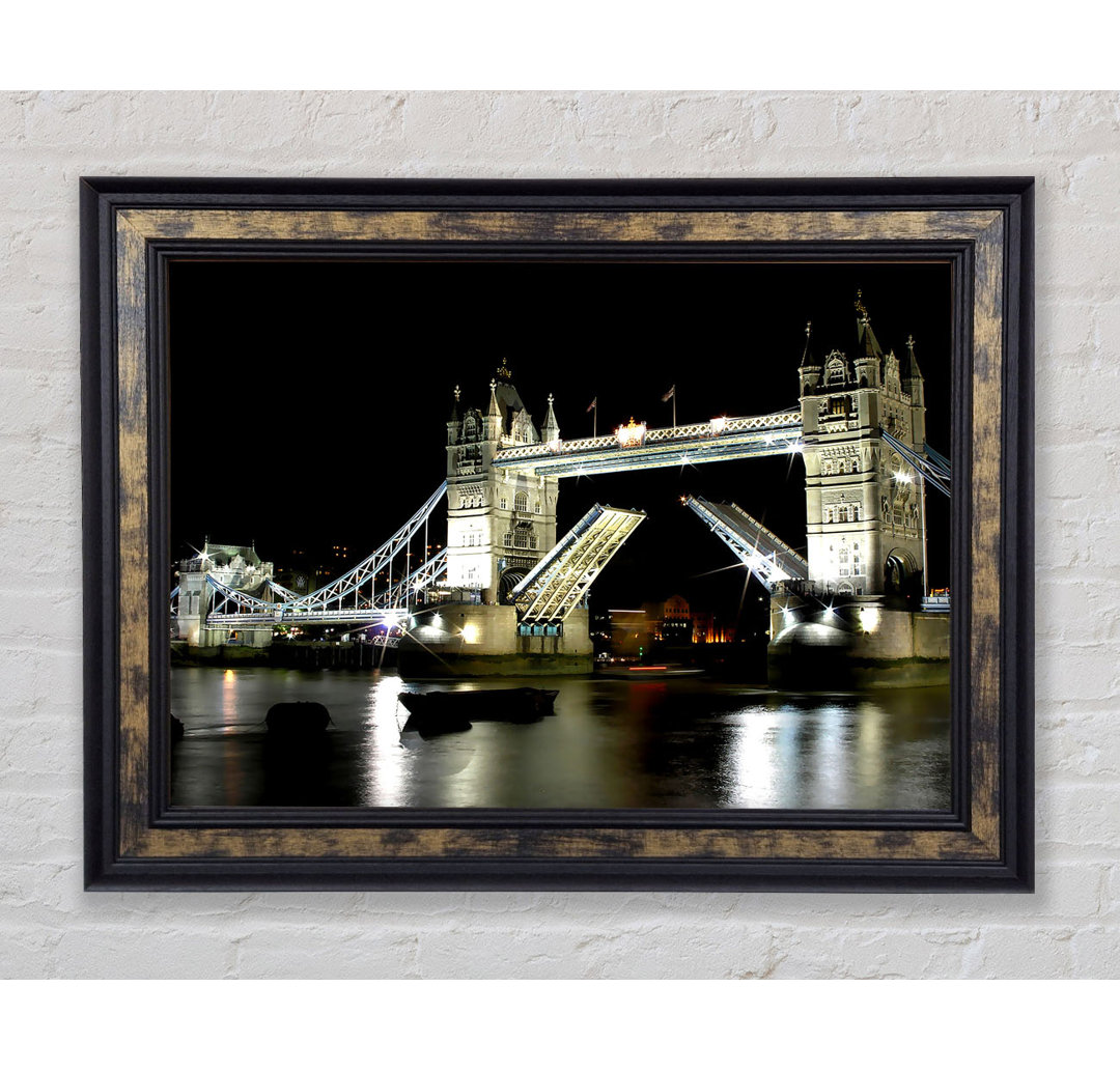 London Bridge Night - Einzelner Bilderrahmen Kunstdrucke